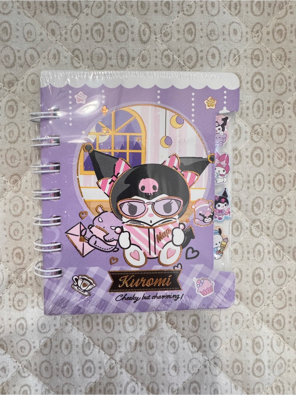 Kuromi Spiral Notebook with cute dividers— Purple Character Cover